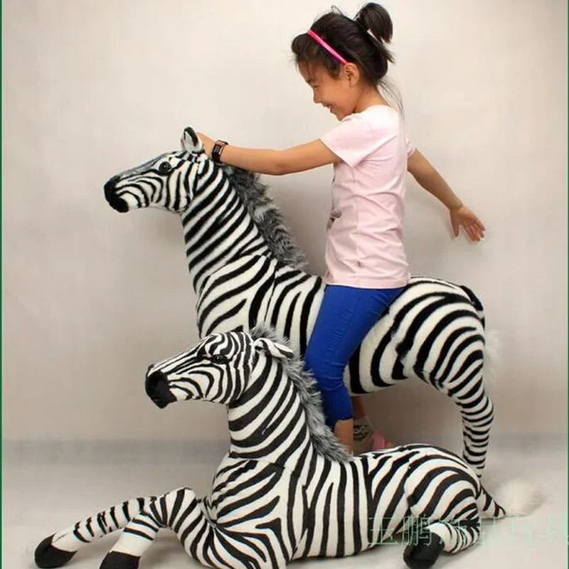 Simulation of Zebra Model Plush Toy Doll Large Cute Animal Children's Birthday New Year Gifts for Men and Women