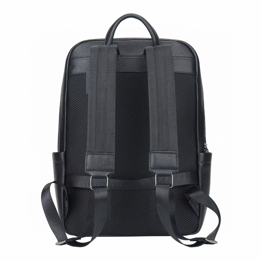 대형 천연 가죽 백팩 블랙 첫 번째 층 소가죽 여행 가방 남성용 대형 패션 더블 숄더백