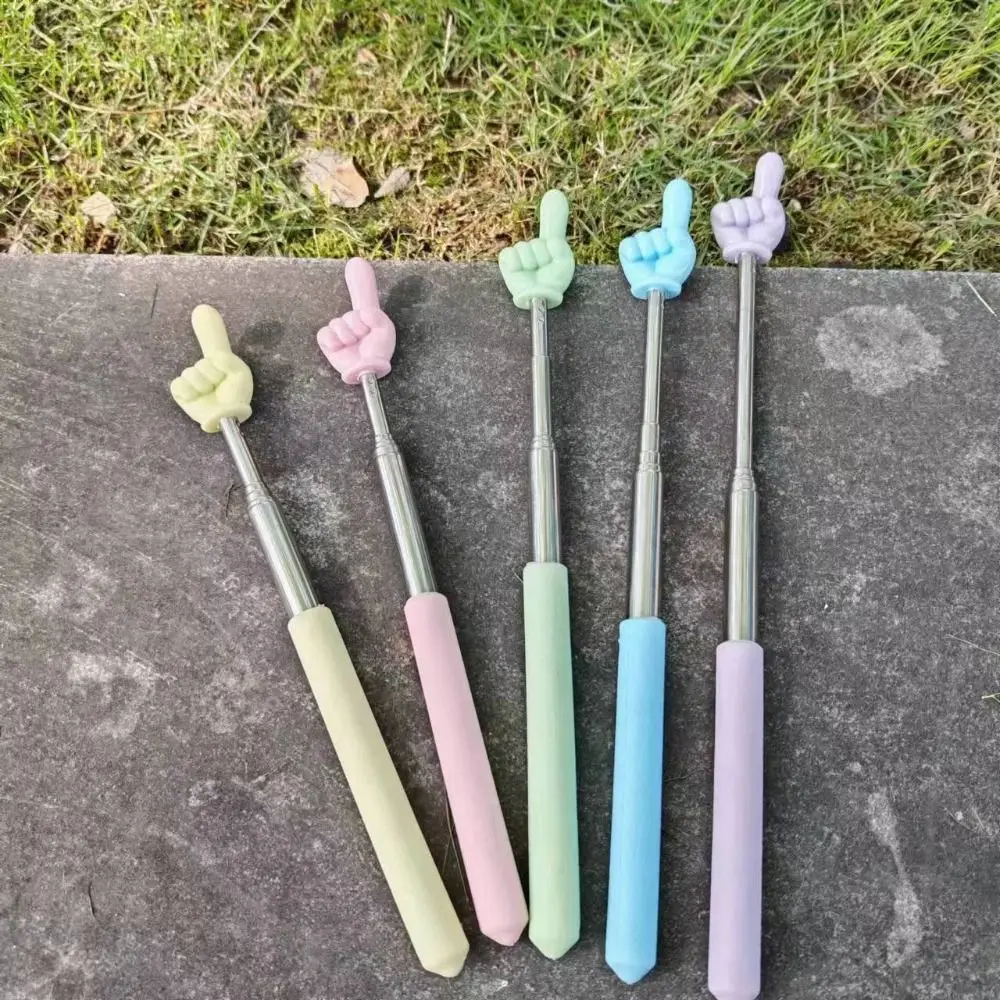 Professional Stainless Steel Teaching Pointer Telescopic Rod Finger Design Finger Reading Sticks Teaching Stick Teachers