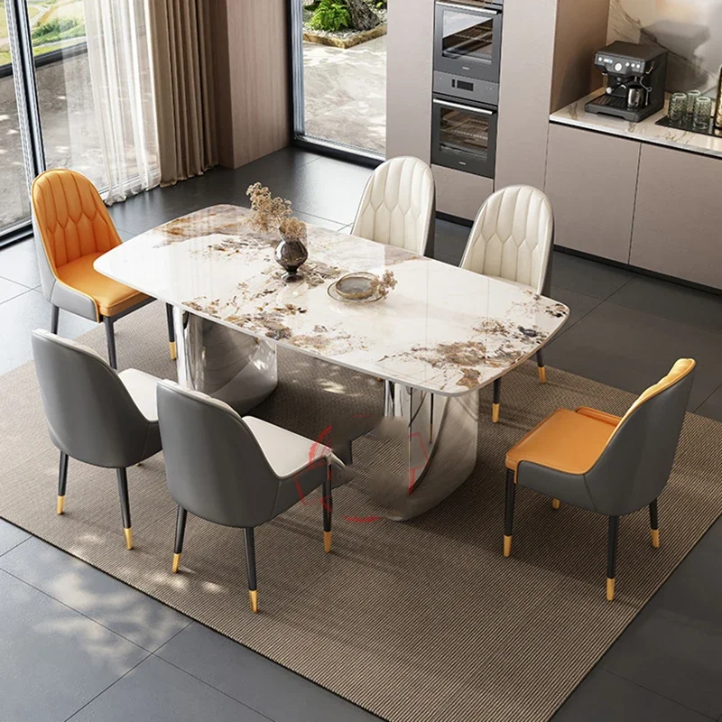 Nordic Designer Floor Table Camping Unique High Side Restaurant Chairs Tables Kitchen Rectangular Tavoli Da Pranzo Furniture