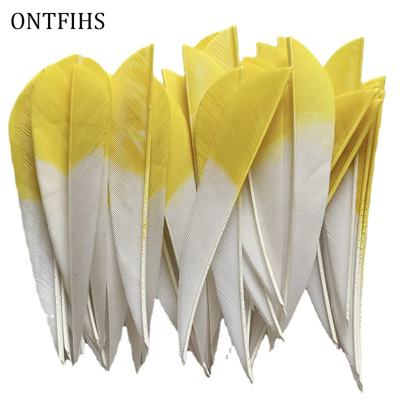 50Pcs/Lot ONTFIHS 4 Inch Water Drop Arrow Feather Fetching Archery Fetches Real Feathers For Arrows DIY