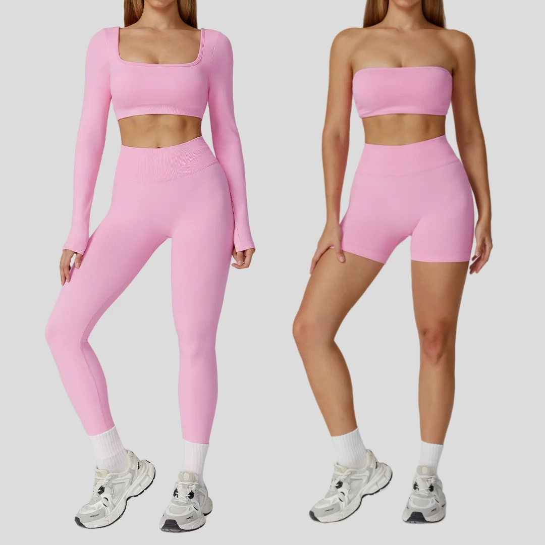 

Seamless Yoga Set Sports Fitness High Waist Hollow Beautiful Back Breathable Running Workout Clothes Gym Leggings Tracksuit Suit