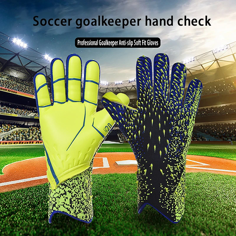 1Pair Soccer Goalkeeper Gloves Thickened Children Adult Latex Fingerless Training Breathable Comfortable Soccer Goalkeeper Glove