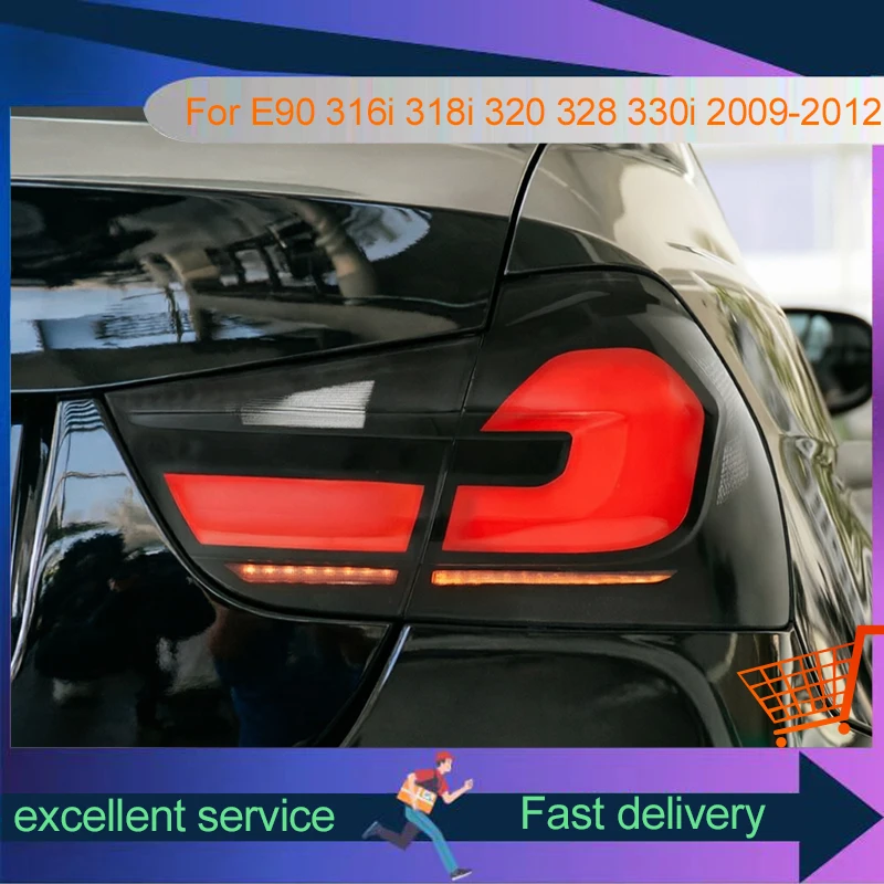 2 luces traseras LED DRL para BMW Serie 3 E90 316i 318i 320 328 330i 2009-2012, lámpara trasera automática, herramientas para vehículos, accesorios para coche