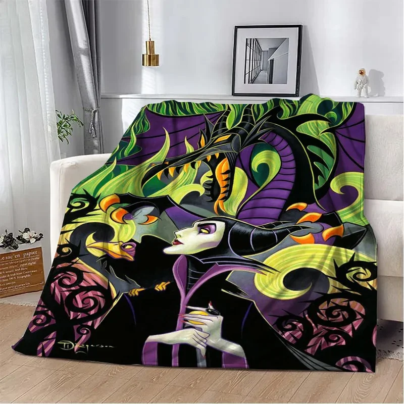 Disney Classic Villains Cartoon Flannel Blanket Children Air Conditioning Blanket Lunch living Rooms Travel Picnic Blanket Gifts