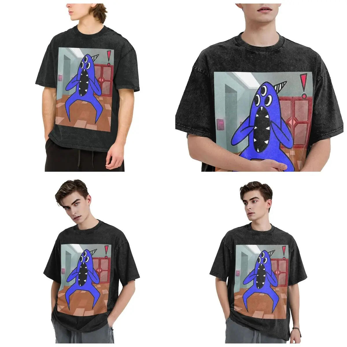 Streetwear T-Shirts Nabnab Anime Garten Of Banban  Washed T Shirt Short Sleeve Hip Hop T-Shirt Tops Tees for Men Women