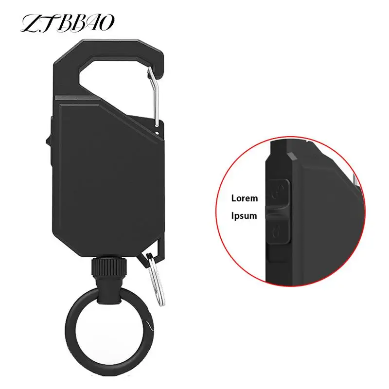 

1PCS Sporty Retractable Key Ring Elastic Key Chain Anti Lost Easy Pull Buckle Anti-Theft Metal Easy-to-pull Buckle Rope