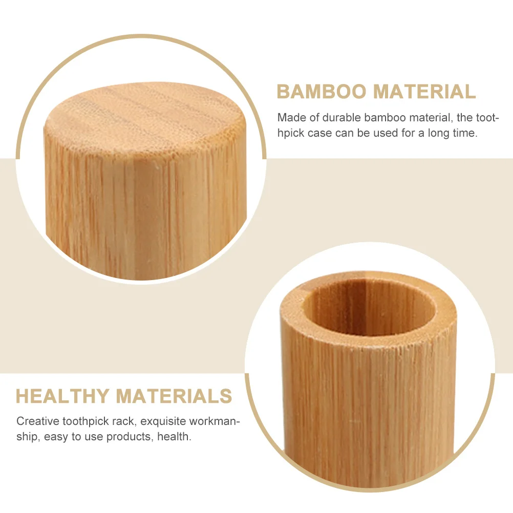 

Bamboo Toothpick Holder Simple Lightweight Storage Jar For Home Restaurant Kitchen Tabletop Use Toothpick Container Box