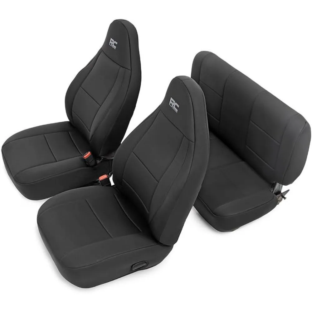 

Waterproof UV-Resistant Neoprene Seat Covers for Jeep Wrangler TJ and Unlimited Models (2003-2006) with Foam Padding