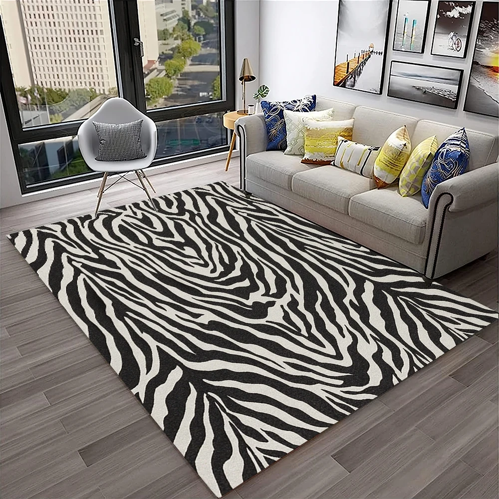 3D colorato Zebra Stripe Pattern tappeto tappeto per la casa soggiorno camera da letto divano zerbino Decor,kid Play Area tappeto tappetino