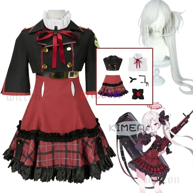 Asagi Mutsuki Cosplay Costume Game Blue Archive Sweet Lovely Uniform Skirt Full Set with Wig Women Anime Role Play Clothing