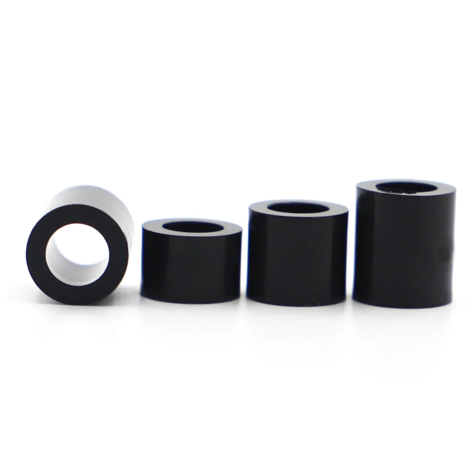 10-50pcs M3 M4 M5 M6 M8 M10 Black ABS Non-Threaded Hollowed Nylon Spacer Round Hollow Standoff Washer PCB Board Screw