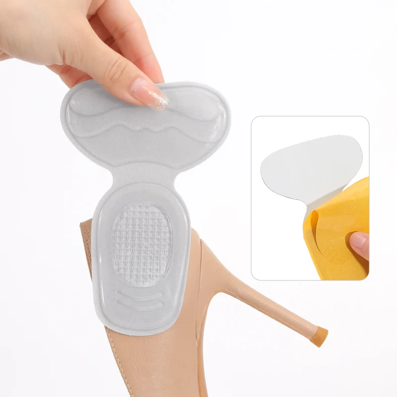 2-in-1 Heel Sticker Anti-Abrasion Shoe Insoles Soft High Adhesion T-Shaped Design for Comfort And Protection