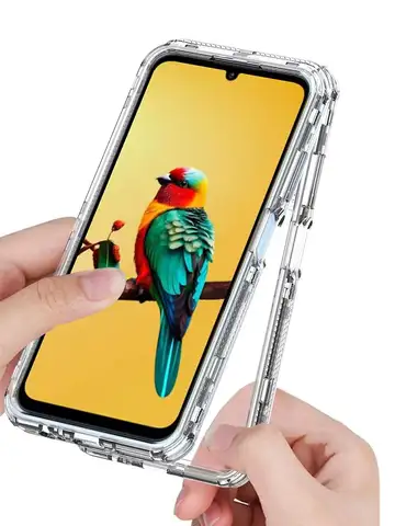 Transparent 3 in1 Rugged Armor Shockproof Phone Case For ZTE Blade A35 A55 6.75 inches Hard Plastic TPU Frame Acrylic Back Cover