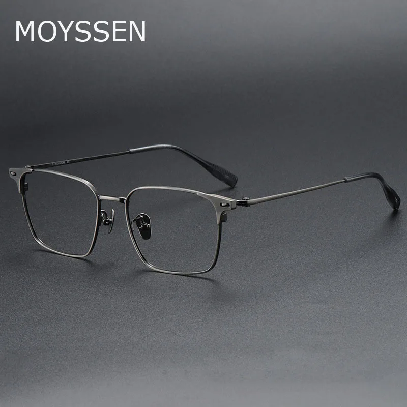 

Business Man Classic Simple Light Pure Titanium Glasses Frame Gold Blue Square Thin Eyeglasses Can Customize Myopia Prescription