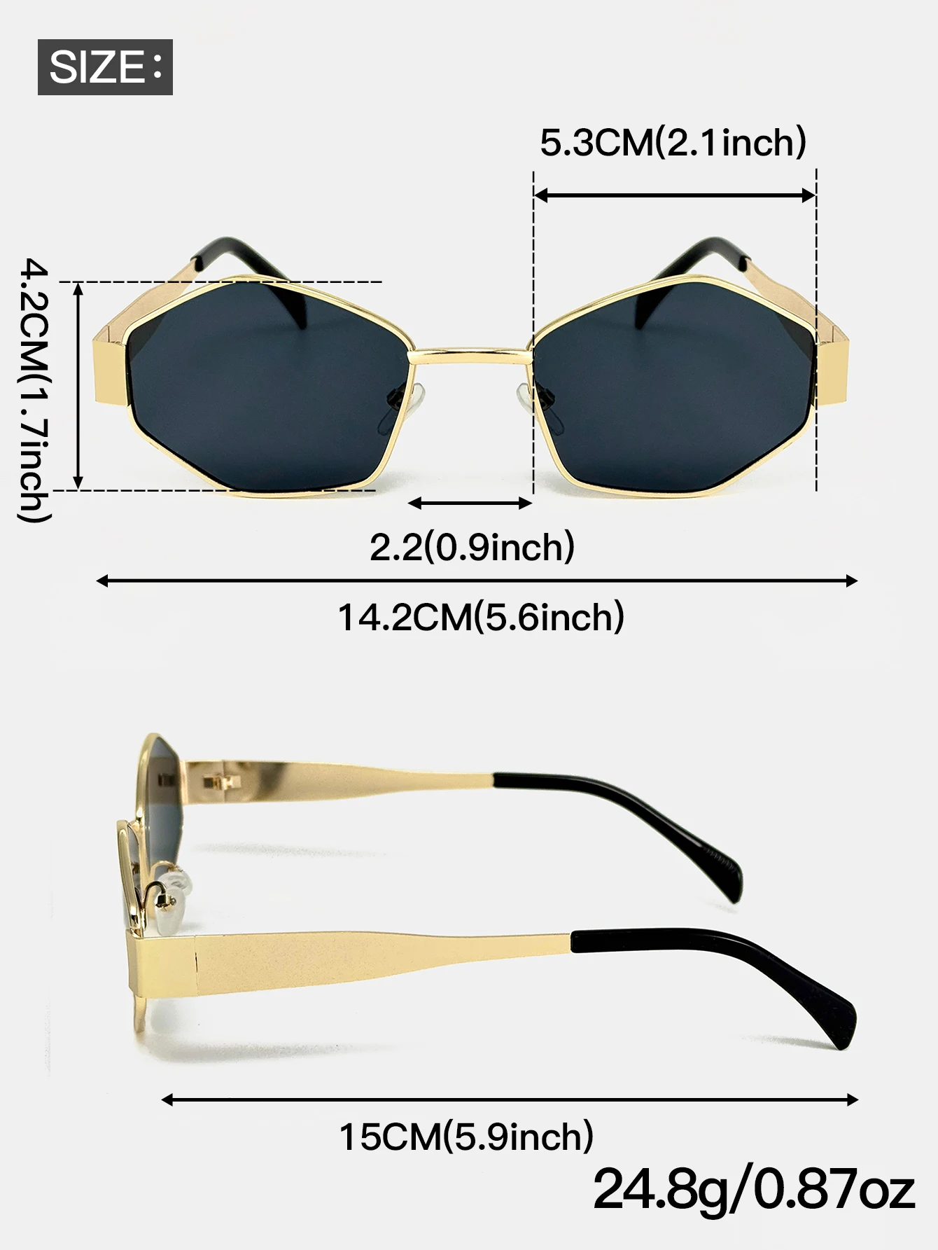 1 x modische Rautenrahmen-Brille, geeignet für jede Gesichtsform, perfekt für Partys, Weihnachtsgeschenke, Unisex – Detail 6