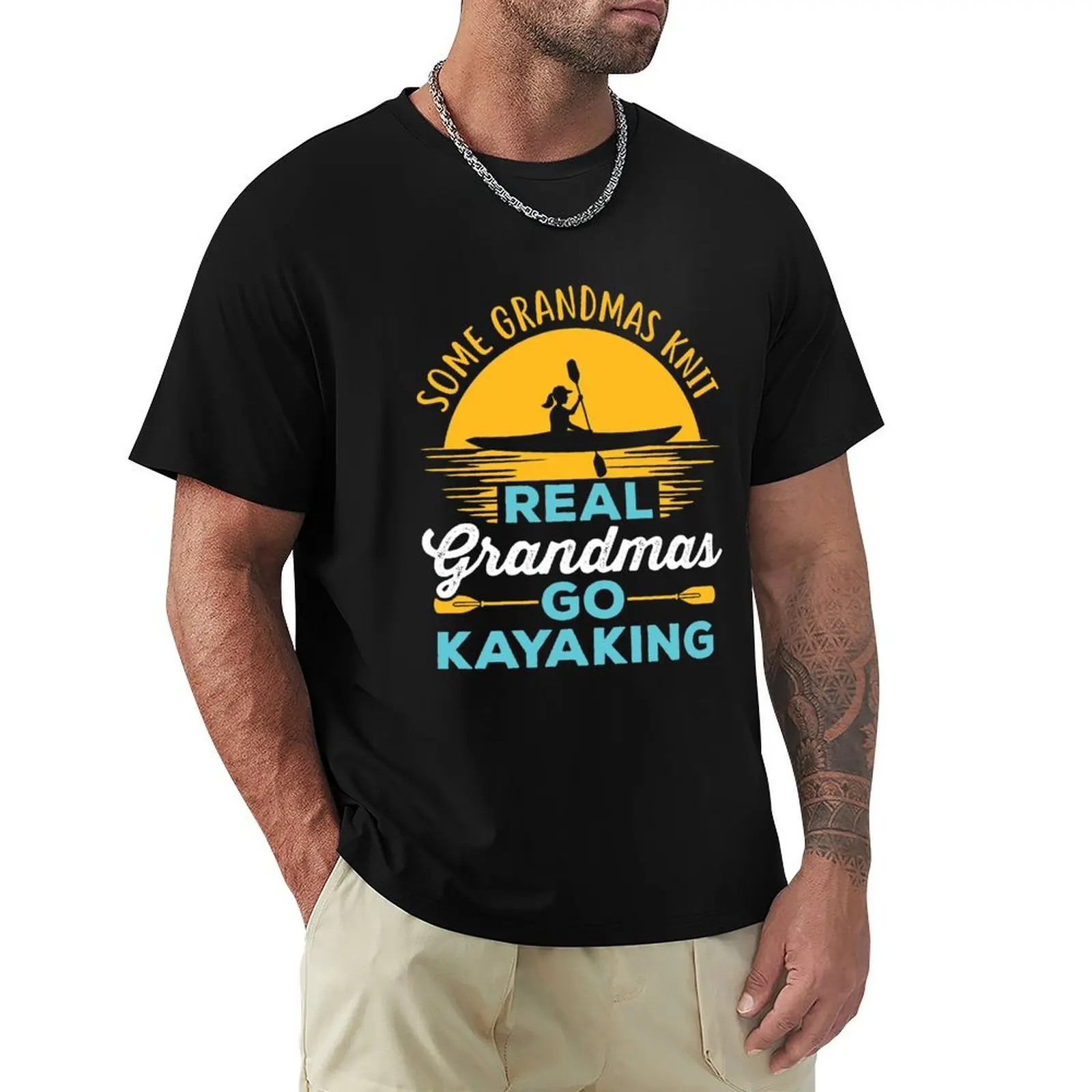 Some Grandmas Knit Real Grandmas Go Kayaking T-shirt boys whites quick-drying Short sleeve tee t shirts men