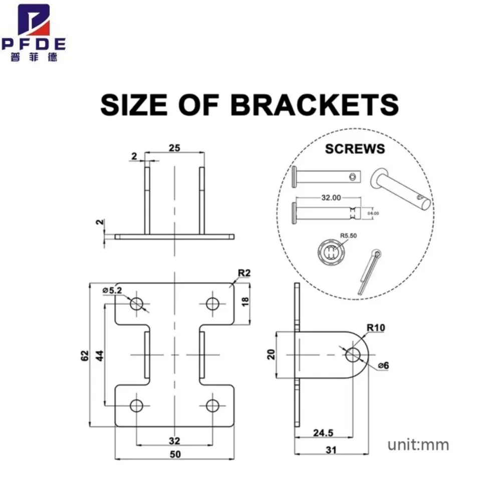 2 PCS (H-Shape) Linear Actuator Mounting Brackets, Silver Heavy Duty Metal Mounting Brackets for Linear Actuator