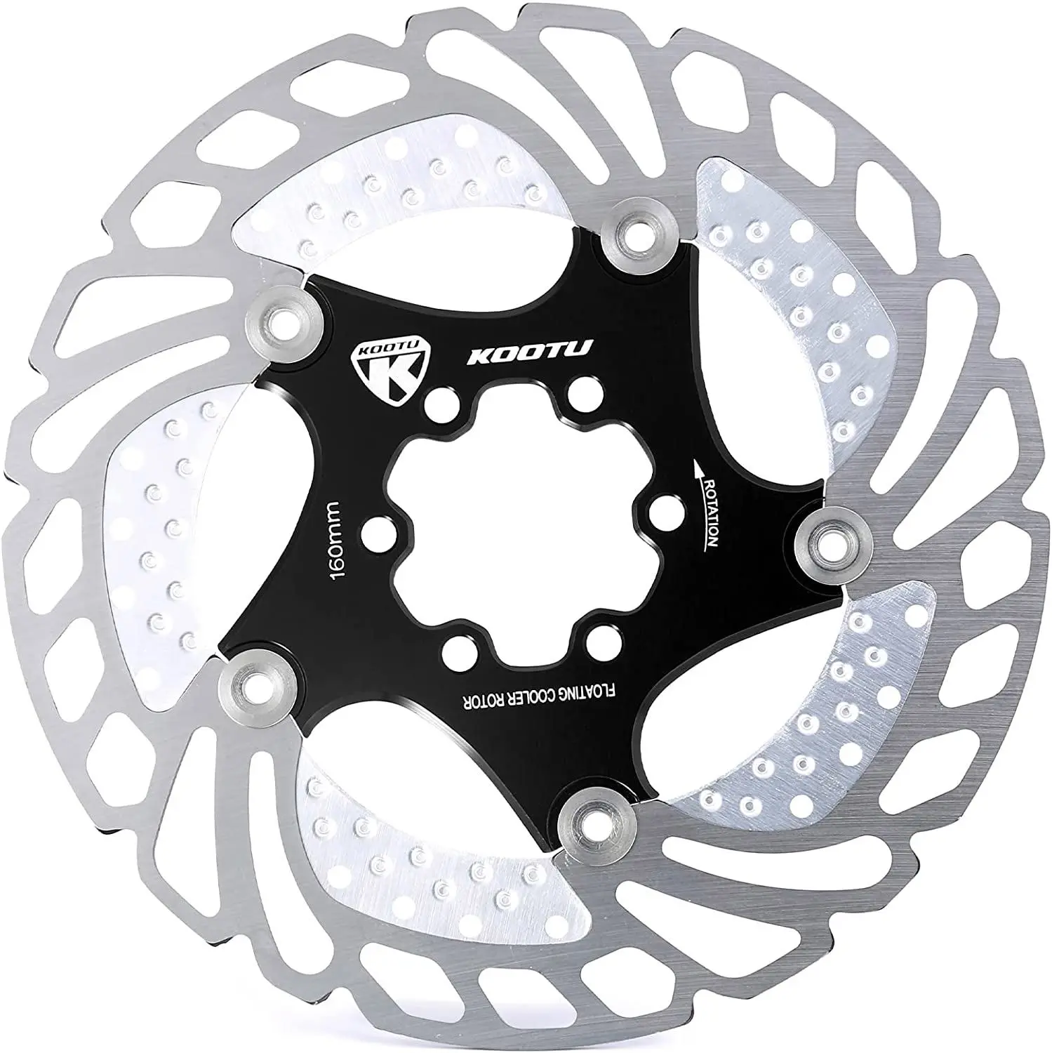 KOOTU-Mountain Bike Disc, R-68 Cooling Floating Disc, 6 Bolts, 160mm/180mm/203mm, Hydraulic Disc for Mountain Bike Brake Discs