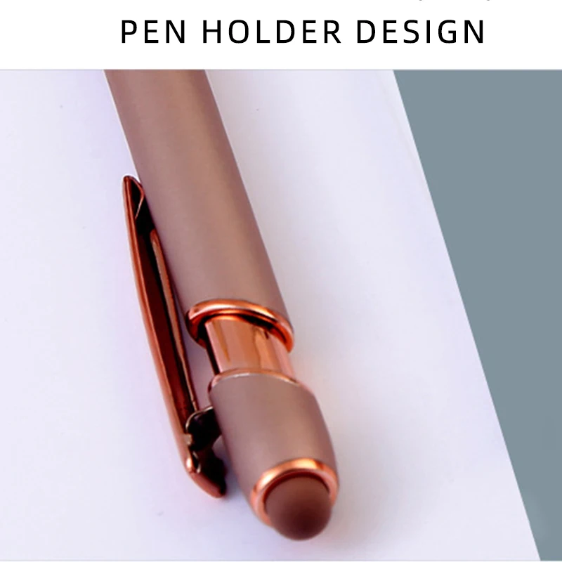 Simple Rose Gold Metal Ballpoint Pens Personalized Custom LOGO Engraved Name Advertising Gifts School Stationery Office Supplies