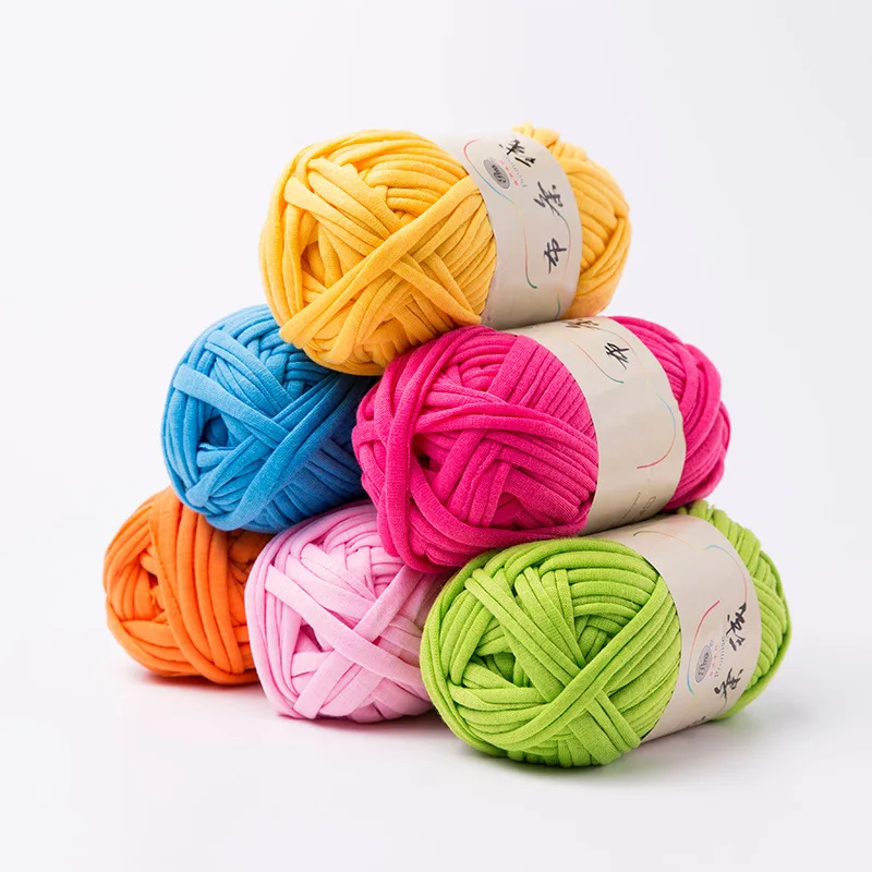 100g 30m T-shirt Thick Soft Cloth Yarn Hand Knitting Crochet Woven Handbag Blanket Thick Yarn Home Decoration 