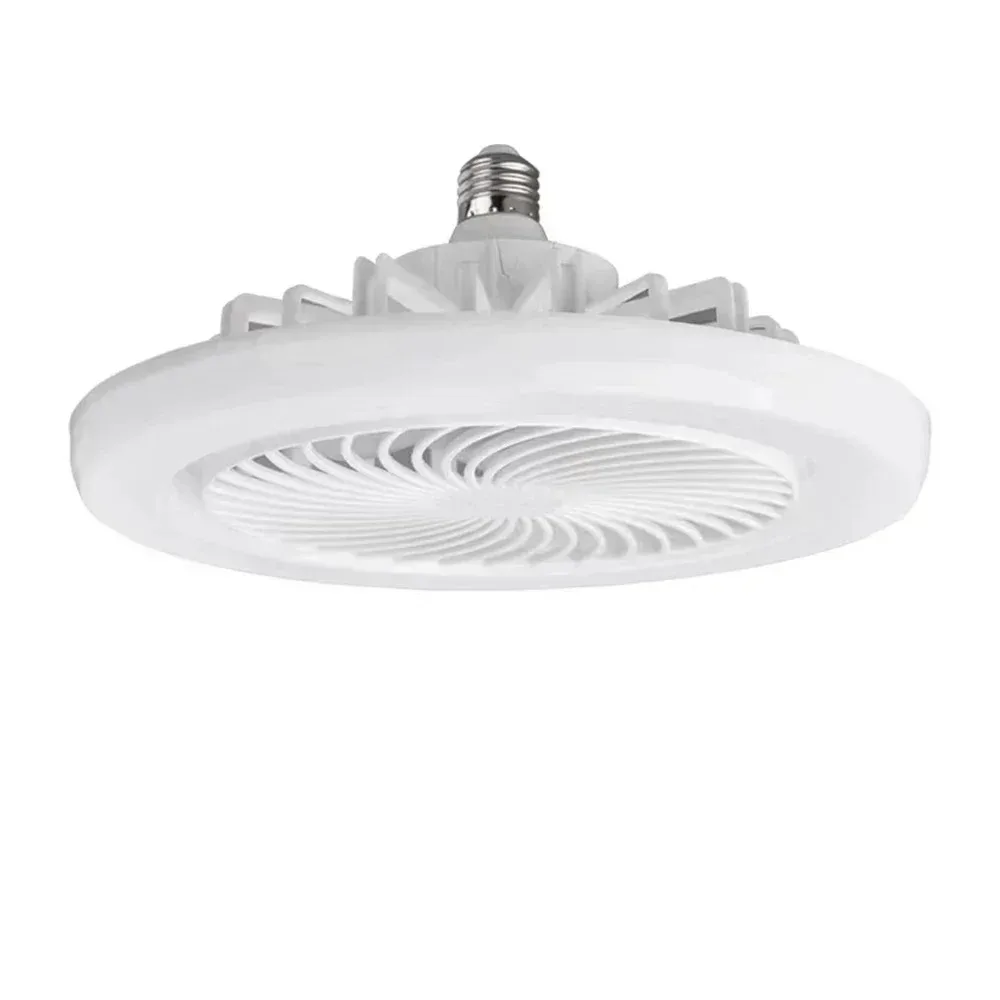 Inteligente ventiladores de teto silenciosa com controle remoto e luz, lâmpada LED, E27 Converter Base, Quarto, Sala de estar