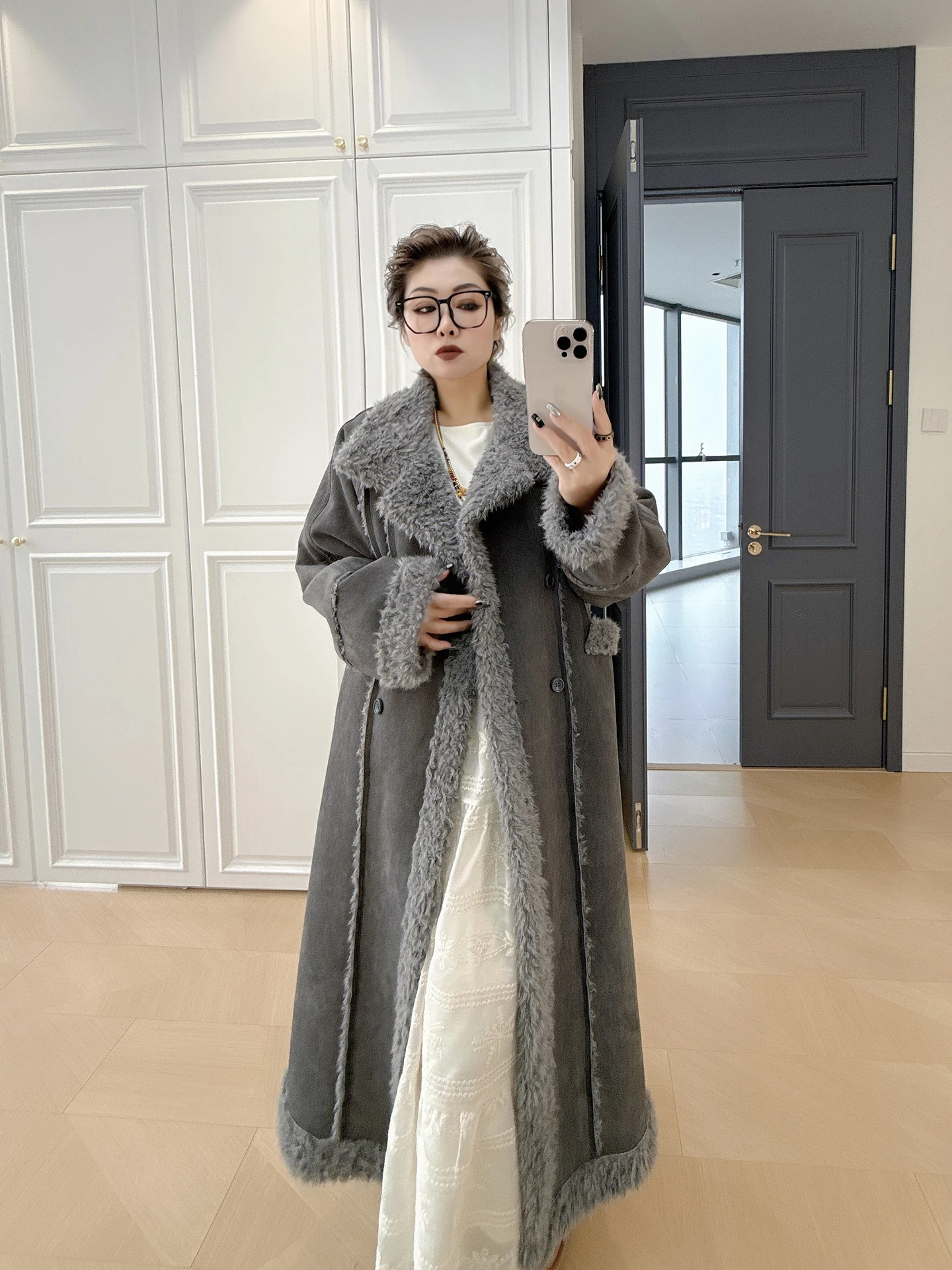 

Теплое длинное женское пальто Thiened большого размера, 200 пу (плюс размер), свободное, стройнящее, универсальное, в корейском стиле, с эффектом высокого класса...