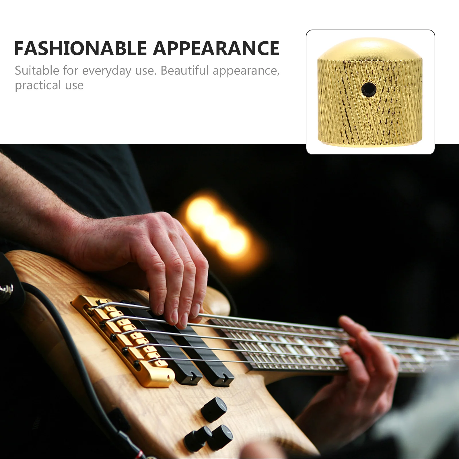 

6Pcs Bass Volume Caps Metal Potentiometer Knobs Easy Install Tone Control for Guitar Amplifier Effect Unit Repair Parts