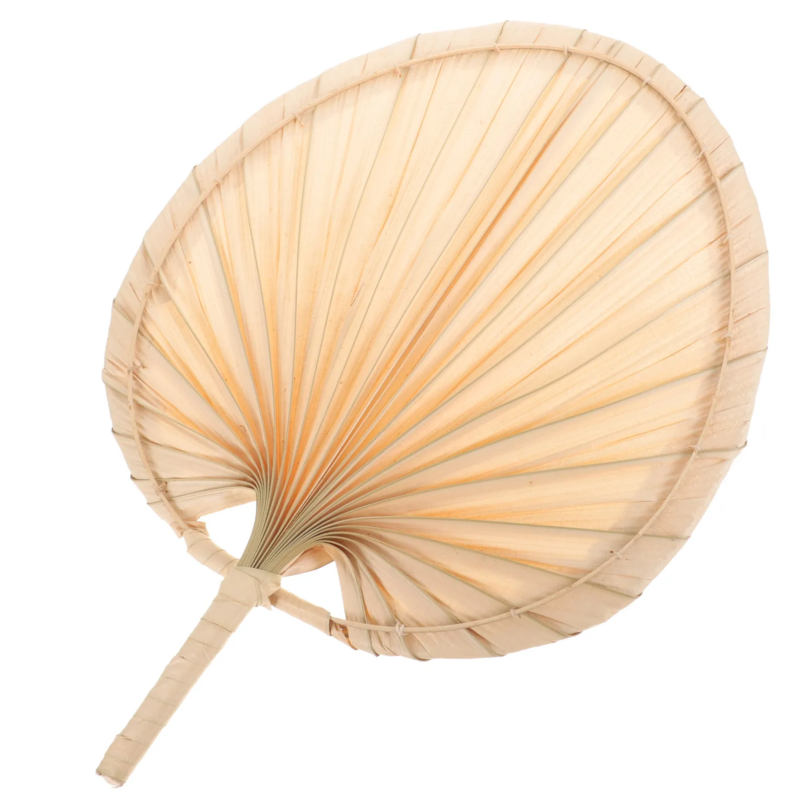 Abanico de Mano Tejido a Mano Estilo Chino, de Hoja de Palma, Ligero y Portátil, para el Verano, Hogar, Oficina, Playa, Fiesta, Boda