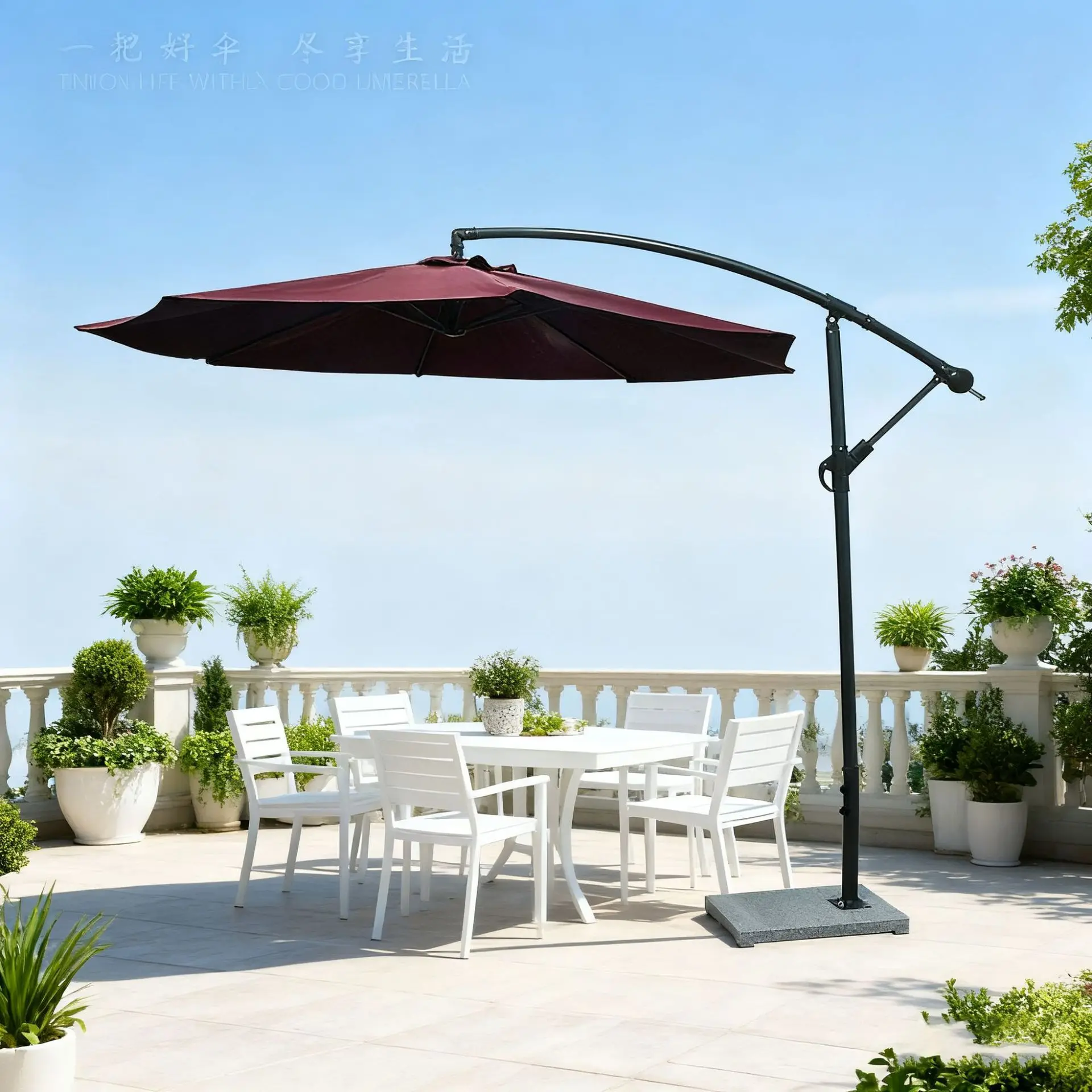 3M × 3m Roman Umbrella Outdoor Hotel Garden Big Sun Stall Water Tank Advertising Beach Courtyard Umbrella