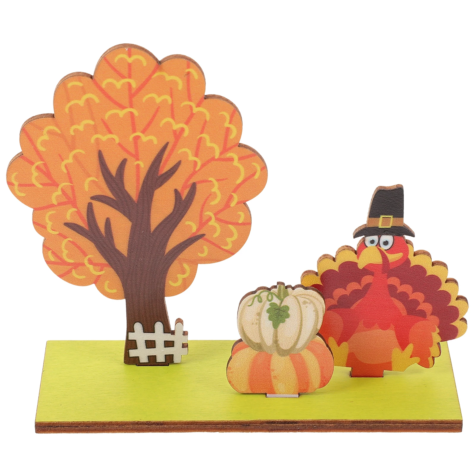 

Turkey Wooden Ornament Harvest Festival Decor Thanksgiving Table Centerpiece Sign Fall Wood Landscaping Party Supply