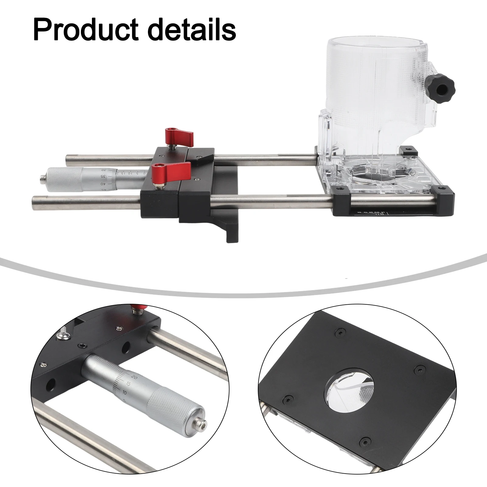 65mm Trimmer For Edge Guide Positioning Jig CNC Aluminum Alloy Milling Groove Bracket Base For Woodworking Router Table Slotting