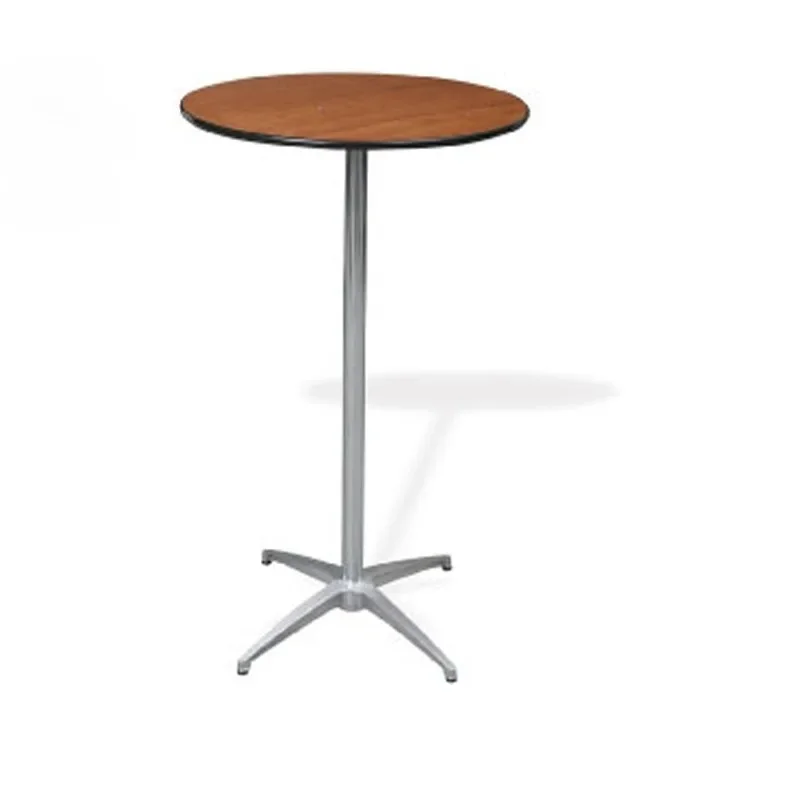 Solid wood cocktail table, round bar, fixed high bar table, outdoor dinner folding table