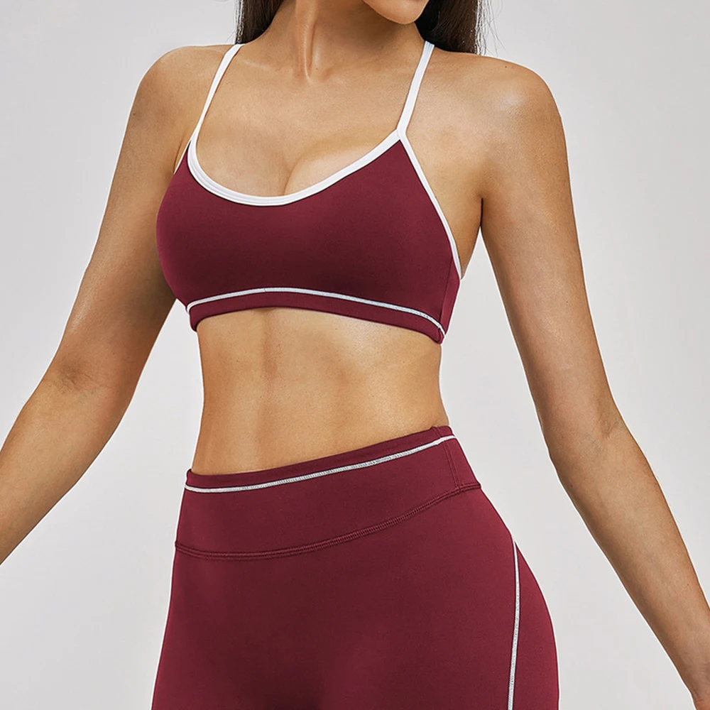 Fitness Bra Workout Top Gym Underwear Running Cross Back Sports Bras Athletic Push Up Sport Bra Women Backless Gym Yoga Crop Top