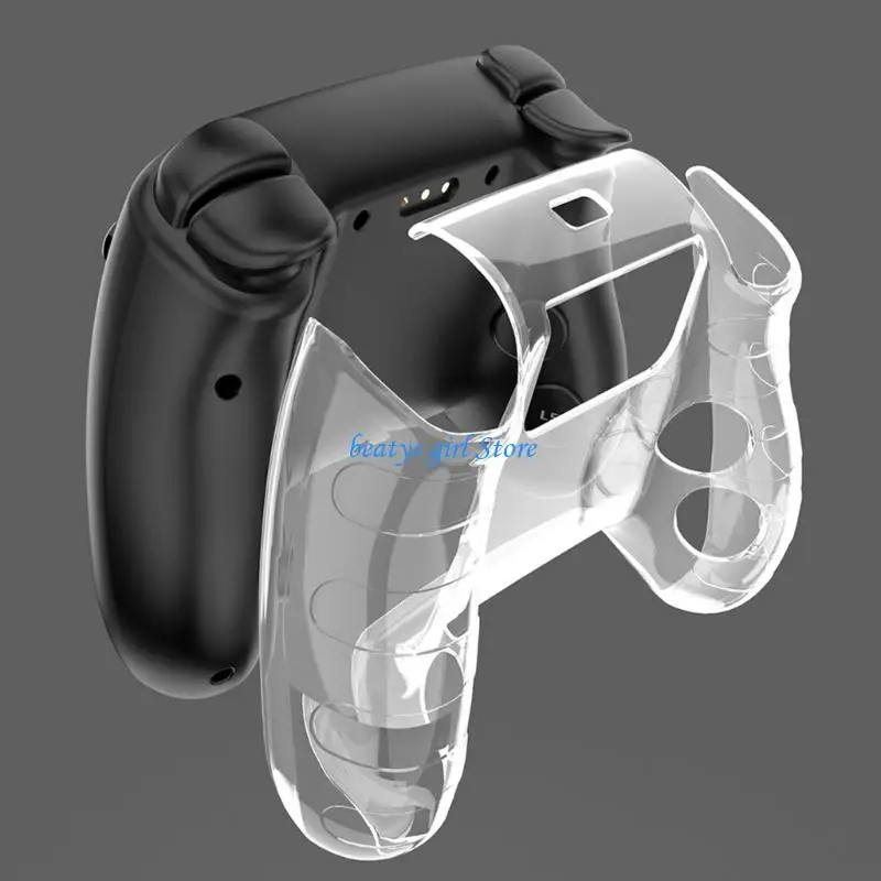 C7AB Hard Controller Cover for Steam Controller 2 Clear Protective Gamepad Shell with Full Handle Wrap and Smooth Wipe Clean