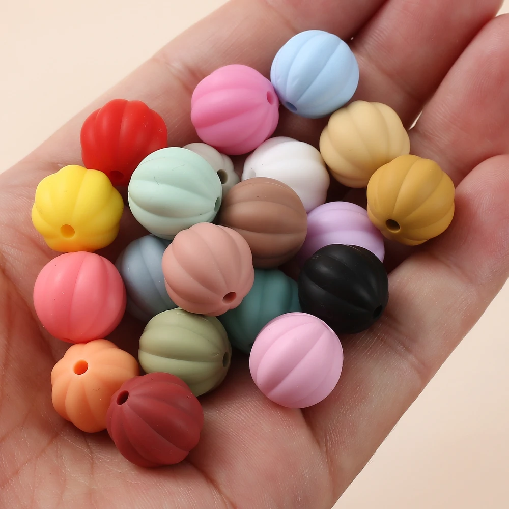 10Pcs 15mm Lantern Silicone Beads Pacifier Chain Loose Beads Baby Teething Chewing Toys DIY Jewelry Accessories BPA Free