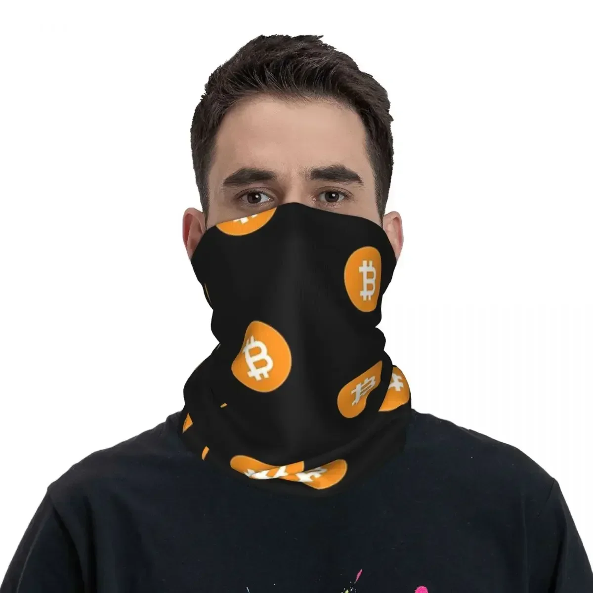 Mascarilla de Bitcoin Blockchain Crypto para hombre y mujer, Bandana estampada para el cuello, bufanda cálida para pesca, Invierno