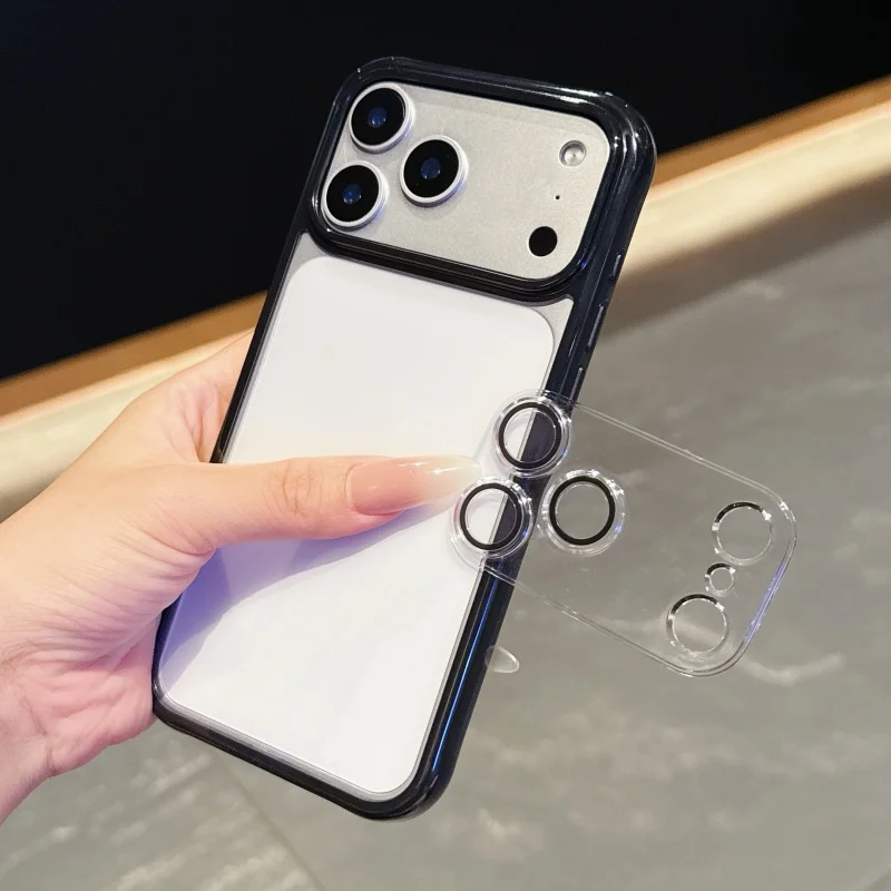 حافظة هاتف أكريليك عصرية جديدة لهاتف آيفون 16 15 14 13 12 11 17 Pro Max Plus Air 17promax 17Pro مع غطاء فيلم عدسة واقية