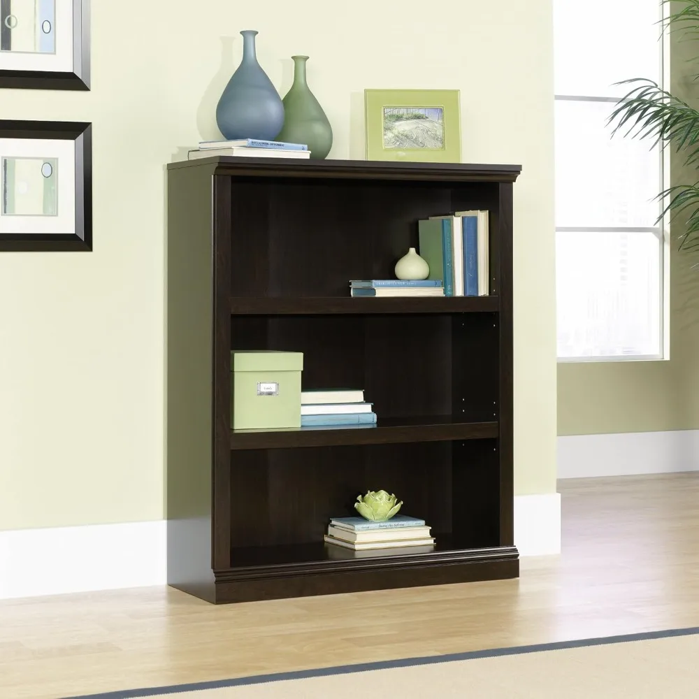 Storage 3-Shelf Bookcase/ Book Shelf, Jamocha Wood Finish， Quick and Easy Assembly Bookshelves，