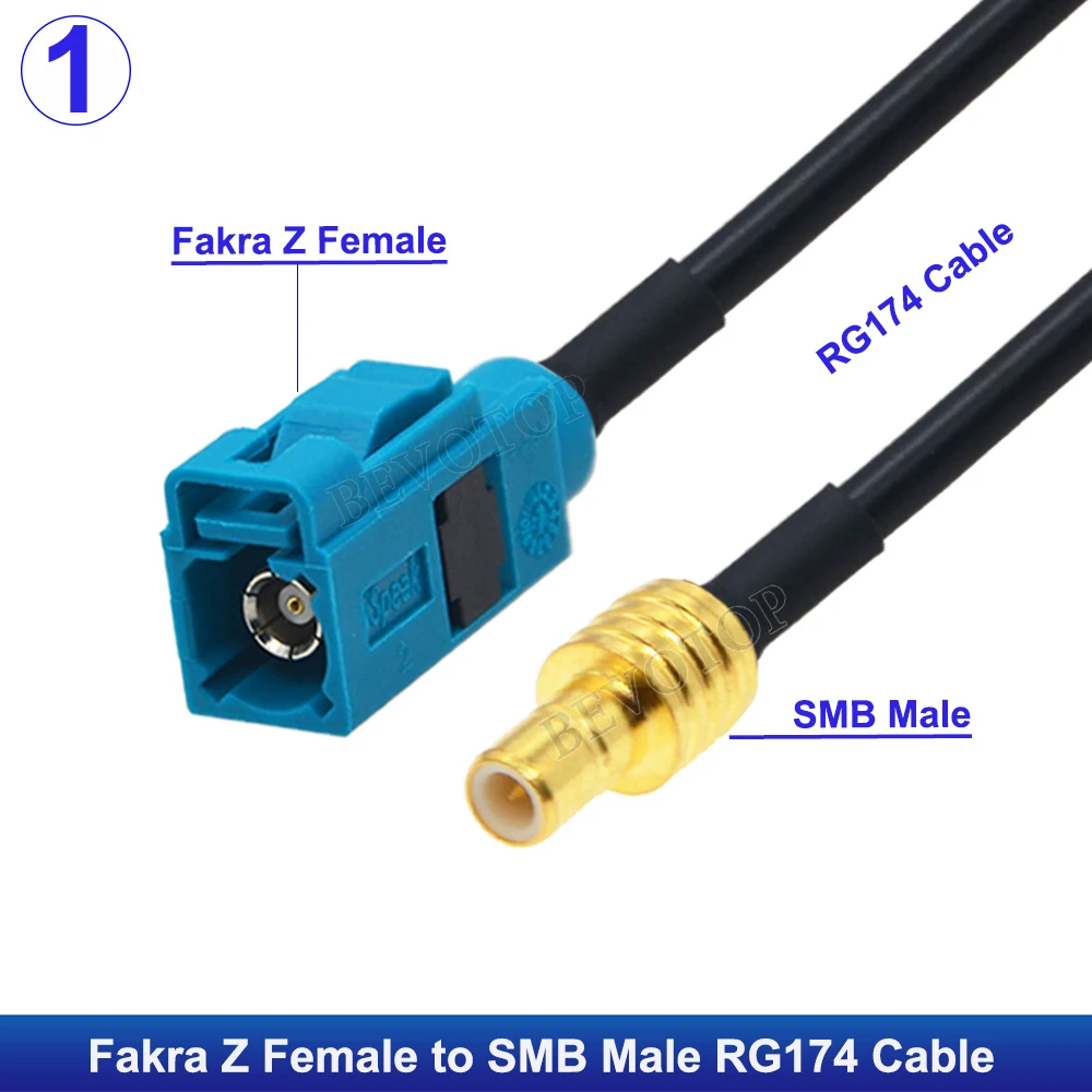10Pcs/Lot Fakra Z Male/Female to SMB Male/Female Connector Satellite Radio Antenna XM Car Vehicle Radio Stereo Receiver Tuner