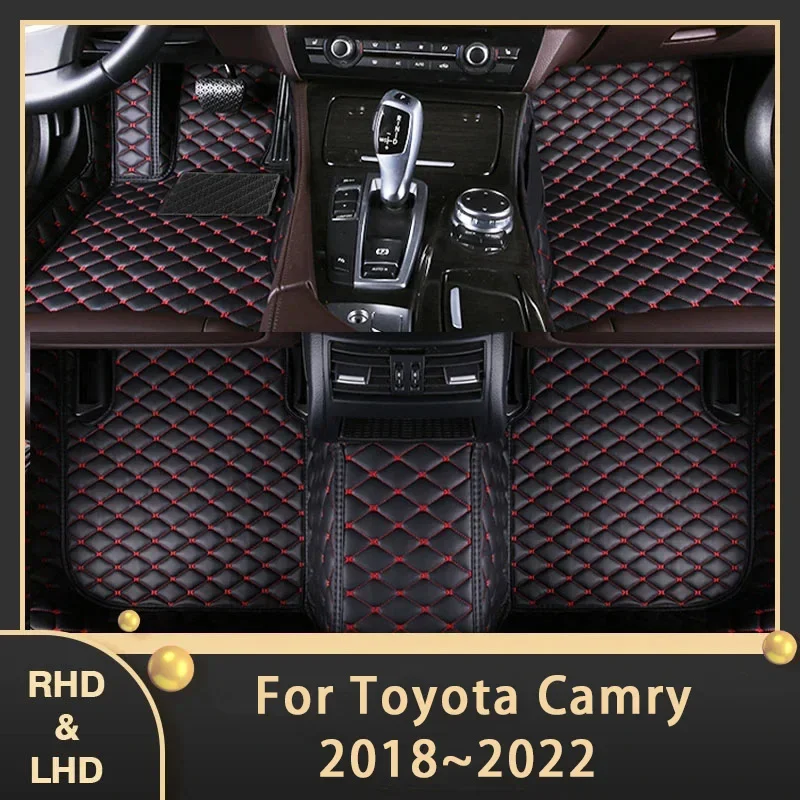 

Car Floor Mats For Toyota Camry Daihatsu Altis XV70 2018~2022 Custom Auto Foot Pads Leather Carpet Interior Accessories 2021 053