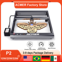 ACMER P2 Laser Engraving 10W 20W 33W Laser Cutting Machine 30000mm/min High Speed Engraving Safety Devices Support TF Card APP