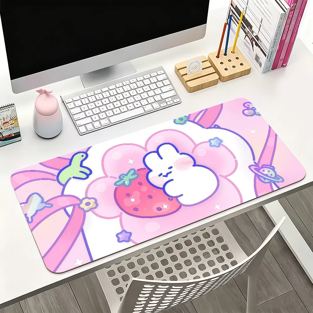 MONGMONG Cartoon cute rabbit Mouse Pad For Office Gaming And Keyboards Non-Slip Large Waterproof