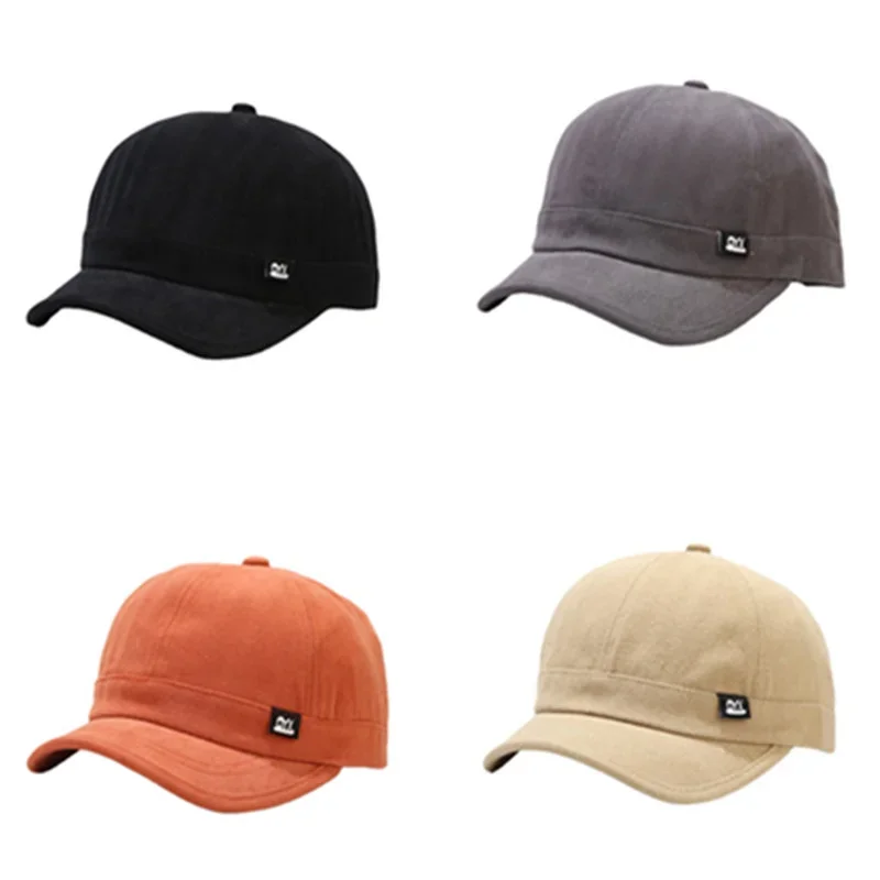 

Vintage Short Brim Baseball Cap Cotton Men Women Soft Dad Hat Adjustable Trucker Style Low Profile Caps Retro All-match