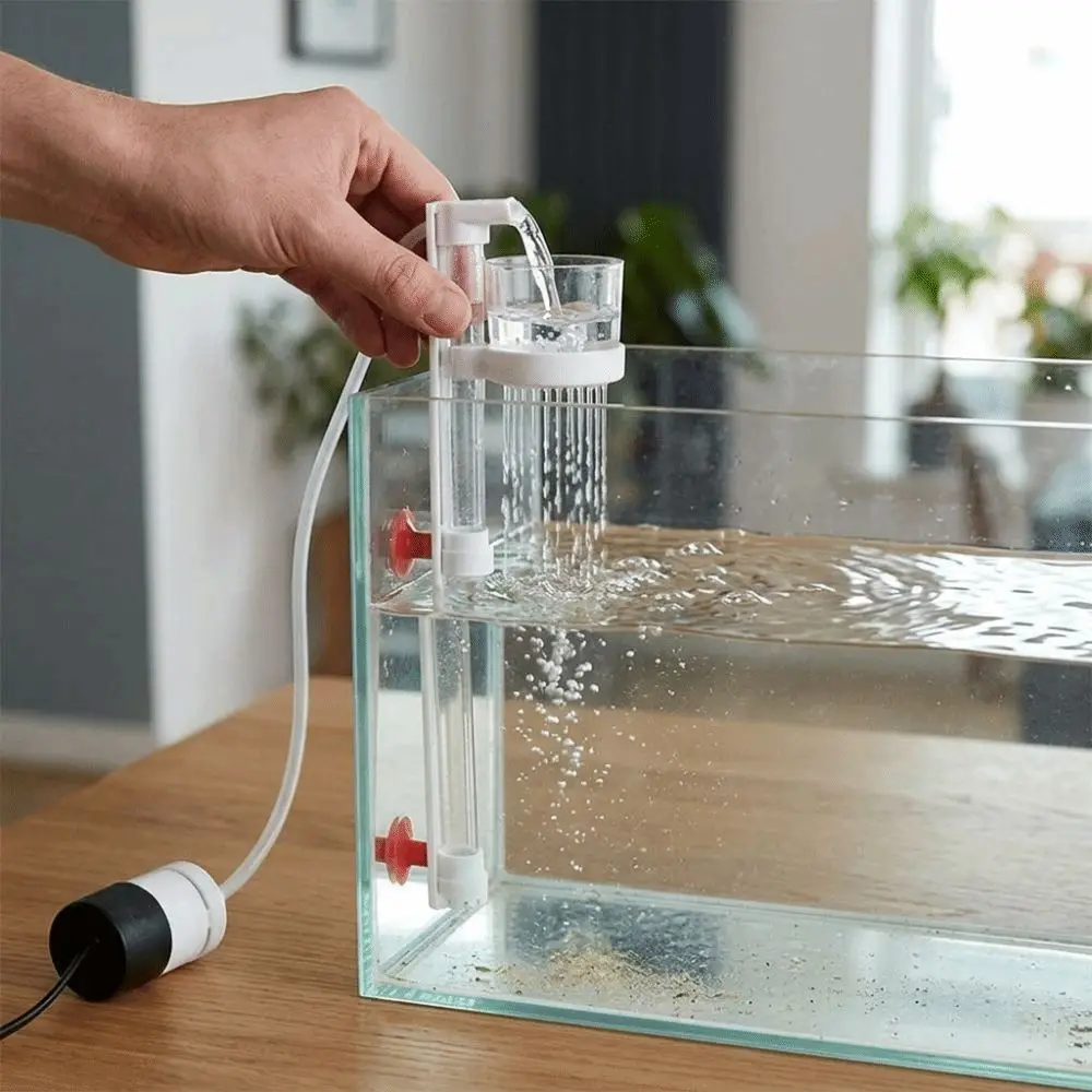 Detachable Aquarium Water Changer Powerful Suction Reverse Air Lift Aquarium Bottom Poop Cleaner Efficient