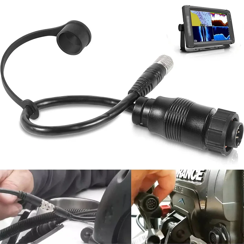 1852076 MKR-US2-16 Universal Sonar 2 Adapter Cable for Minn Kota Lowrance Elite Ti2 & HDS, 9-pin, Black