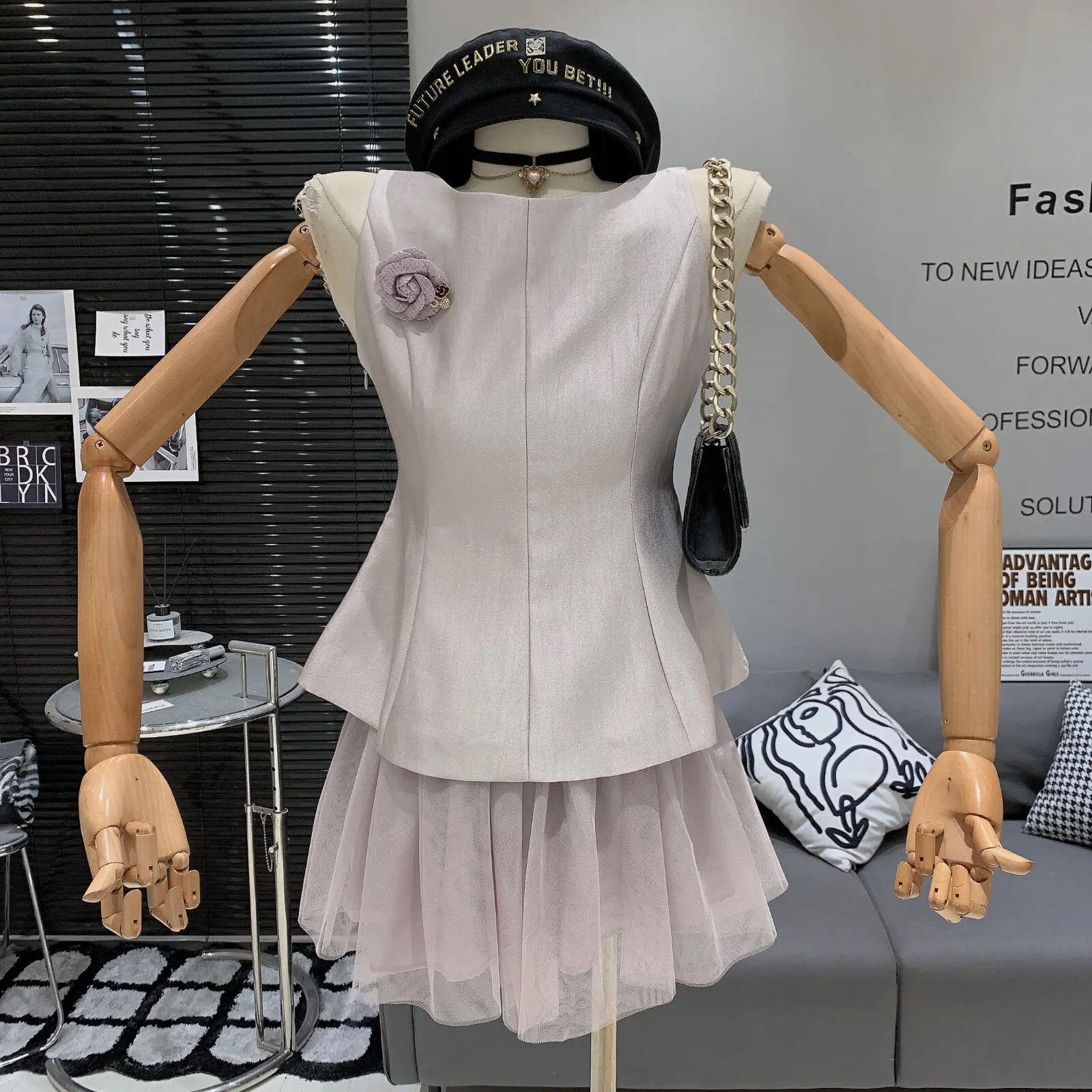

High Quality Summer New Korean Fashion Sweet 3D Flower Bow Tops + Skirt 2 Piece Sets Women Outfit Conjuntos Femininos Elegantes