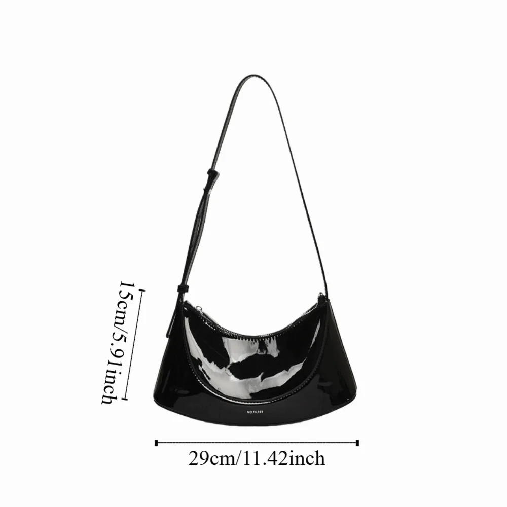 PUレザー半月型クロスボディバッグ 多用途クロスボディPUレザーショルダーバッグ 韓国風財布 腕の下バッグ 旅行用