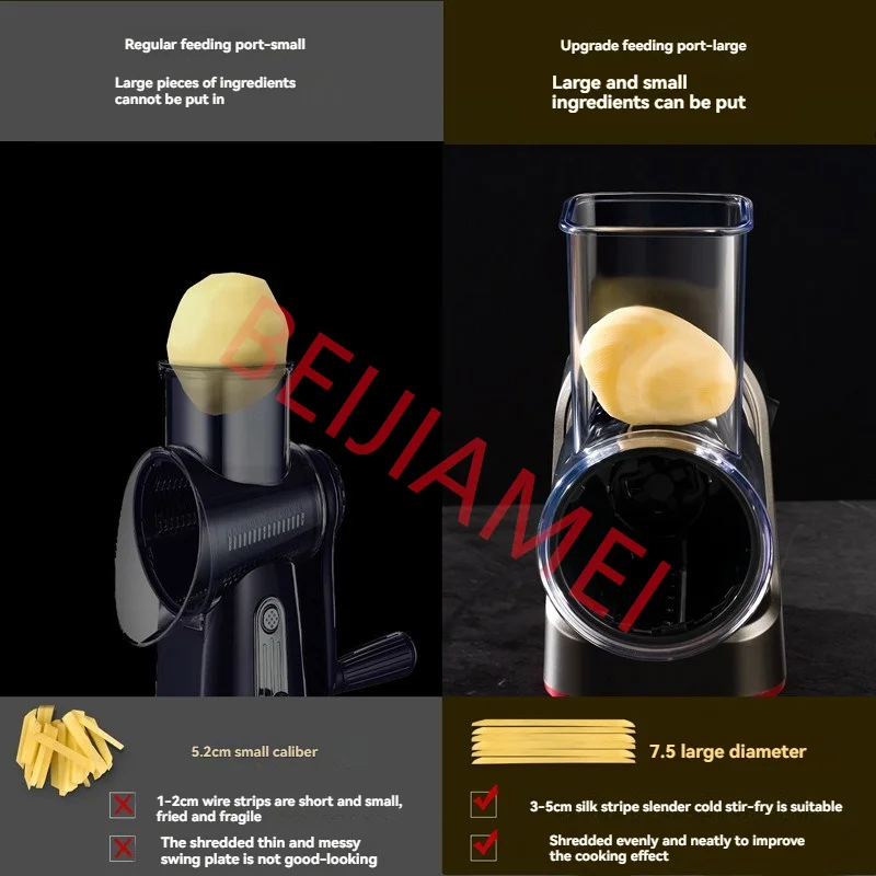 BEIJIAMEI Tagliaverdure Elettrico per Patate Triturate Tagliaverdure Elettrico Tagliatrice di Carne