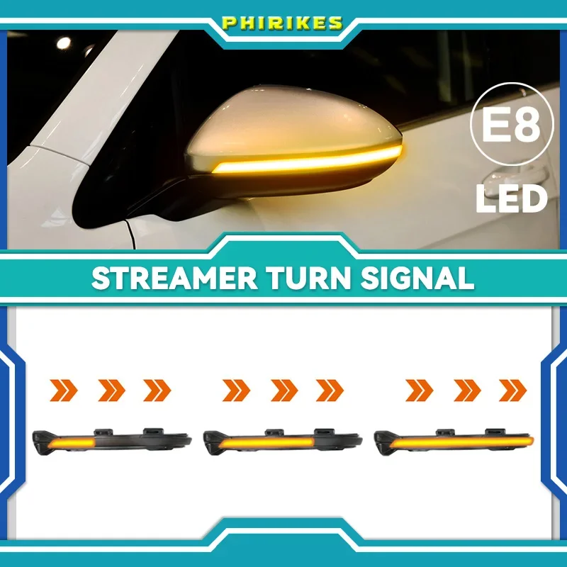 

2pcs for VW Golf 7.5 MK7.5 GTI R GTD RLINE MK7 7 Dynamic Blinker LED Turn Signal Mirror 2013 2016 2017 2019 2020